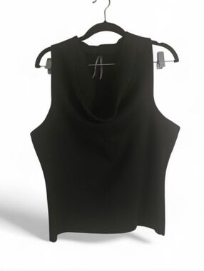 Anthropologie Black Draped Cowl Neck Camisole